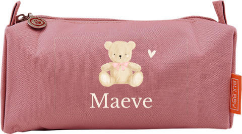 Lieve etui met naam en teddybeertje