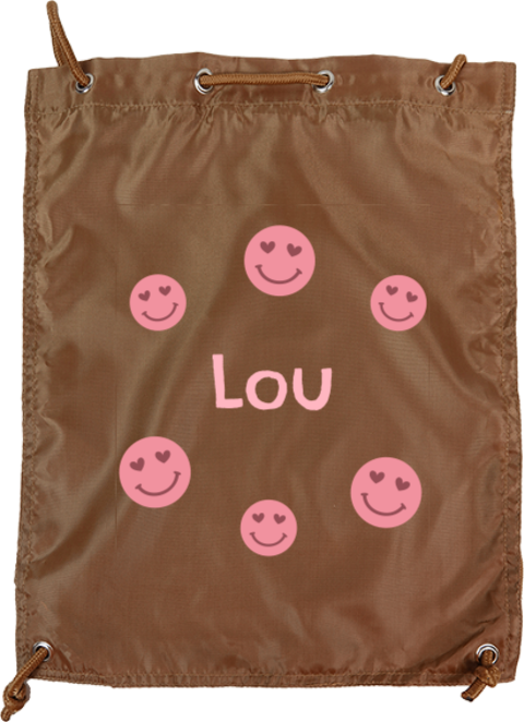 Gymtas met hartjesogen smileys en naam