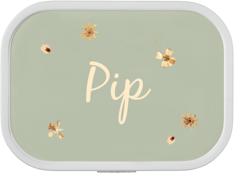 Mepal broodtrommel Campus met naam en droogbloemen