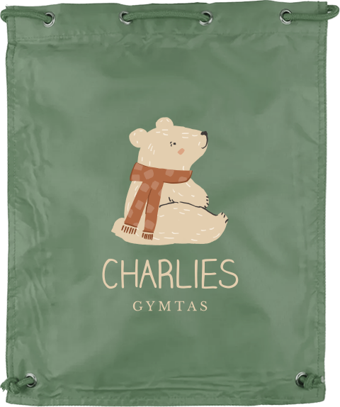 Gymtas met naam en lief beertje
