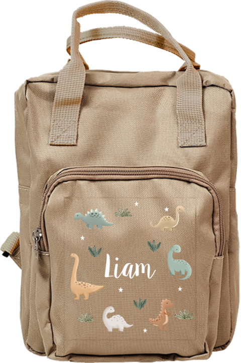 Rugtas Classic met naam en dinosaurussen