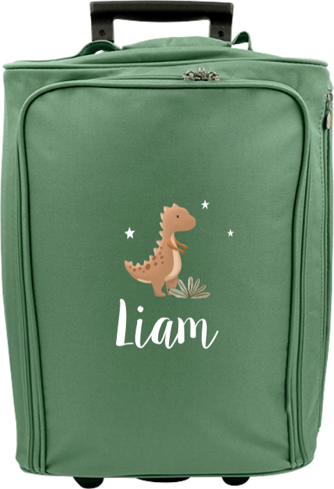 Reistrolley met naam en dino