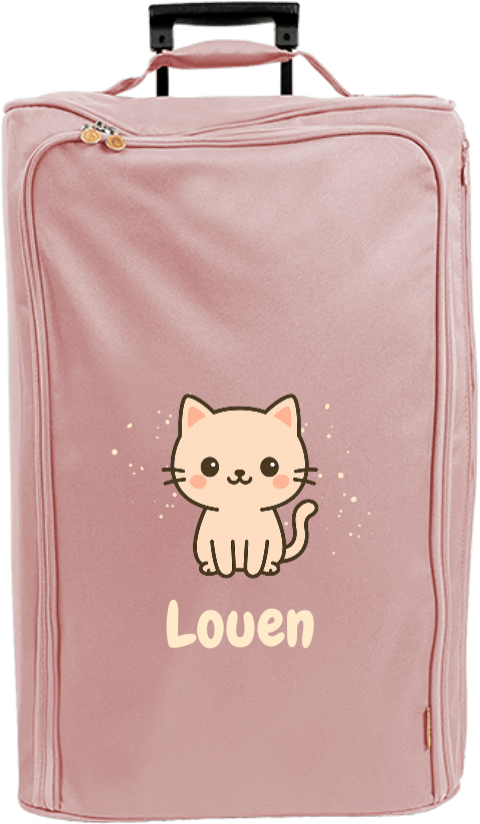 Reistrolley XL met naam en kawaii poes