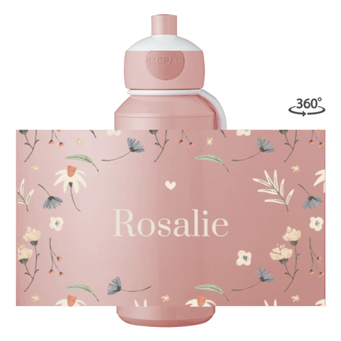 Mepal pop-up drinkfles Campus rondom bedrukt met veldbloemen