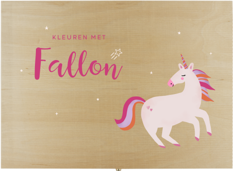 Knutselkist met unicorn, sterren en naam