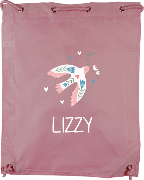 Gymtas met vogel en naam