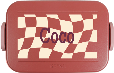 Mepal lunchbox To Go met naam en ruitpatroon