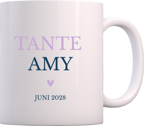 Mok voor zwangerschapsaankondiging voor tante
