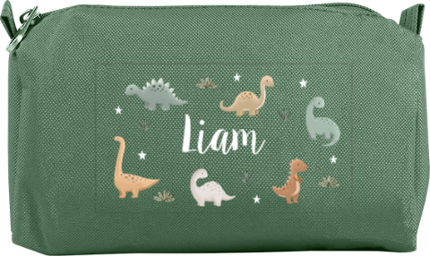Avontuurlijke etui met dino's en naam