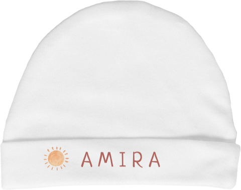 Babymuts met zonnetje en naam