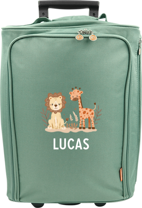 Reistrolley met naam en jungledieren