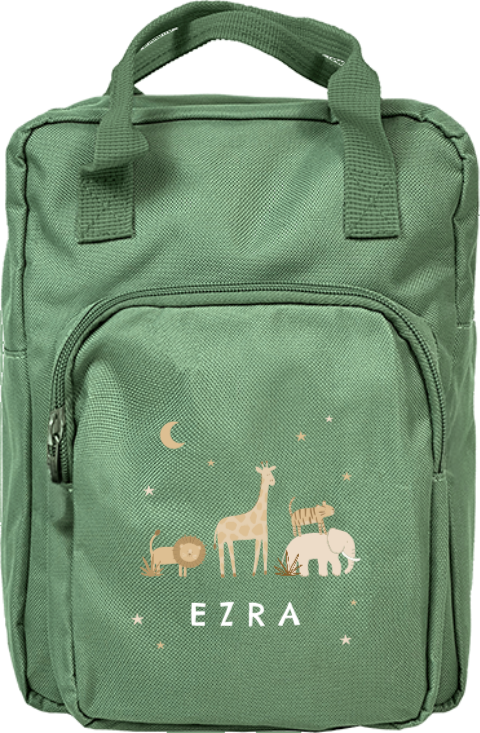Rugzak classic met jungledieren, sterren en maan