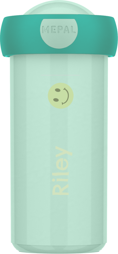 Mepal schoolbeker Campus met groene smiley en naam
