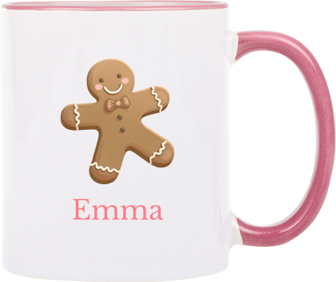 Vrolijke kerstmok met peperkoekmannetje en naam