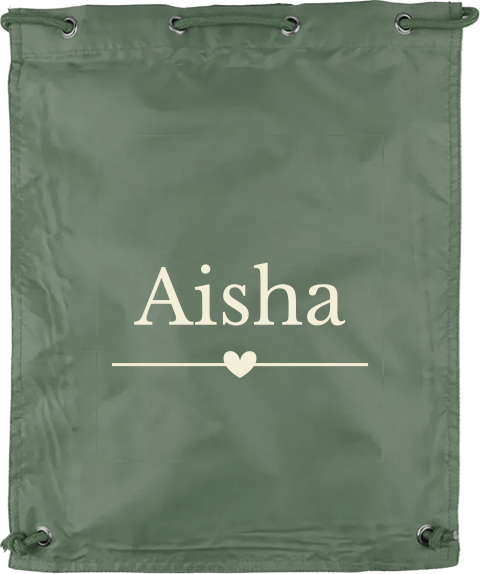 Gymtas met naam en hartje