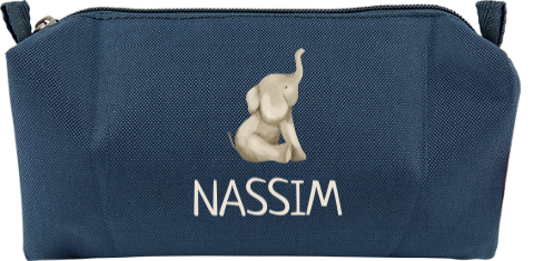 Etui met naam en zittend olifantje