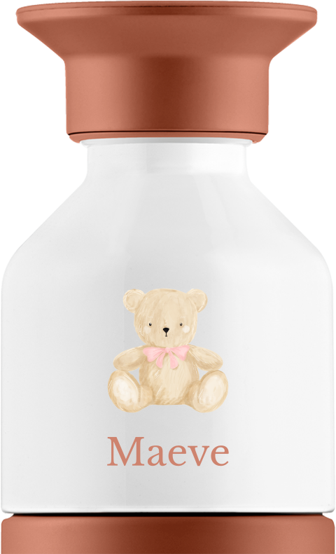 Dopper Thermosfles met naam en zittend teddybeertje