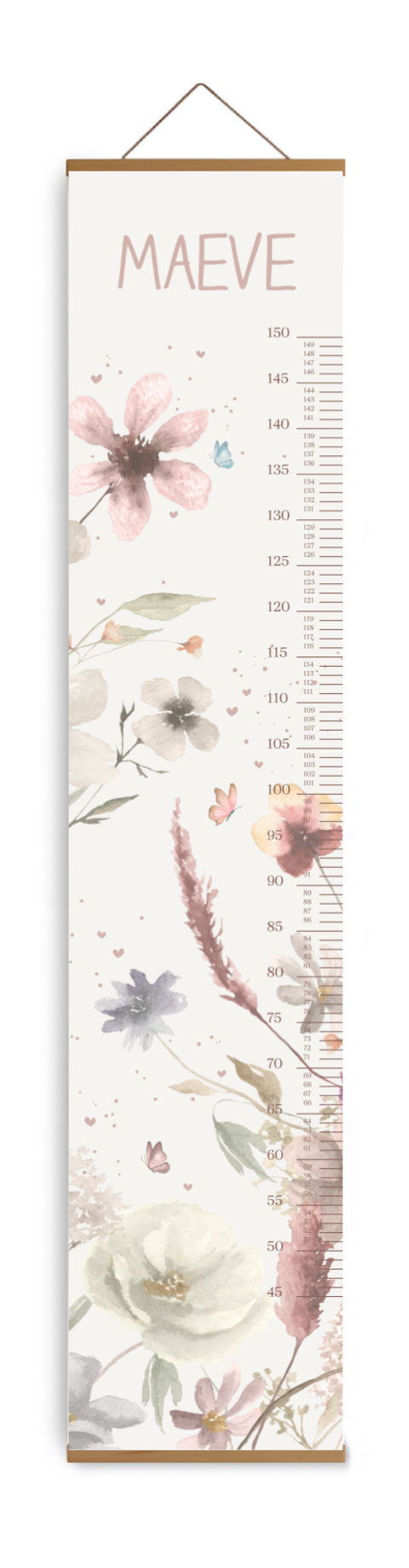 Vrolijke groeimeter met kleurrijke bloemen