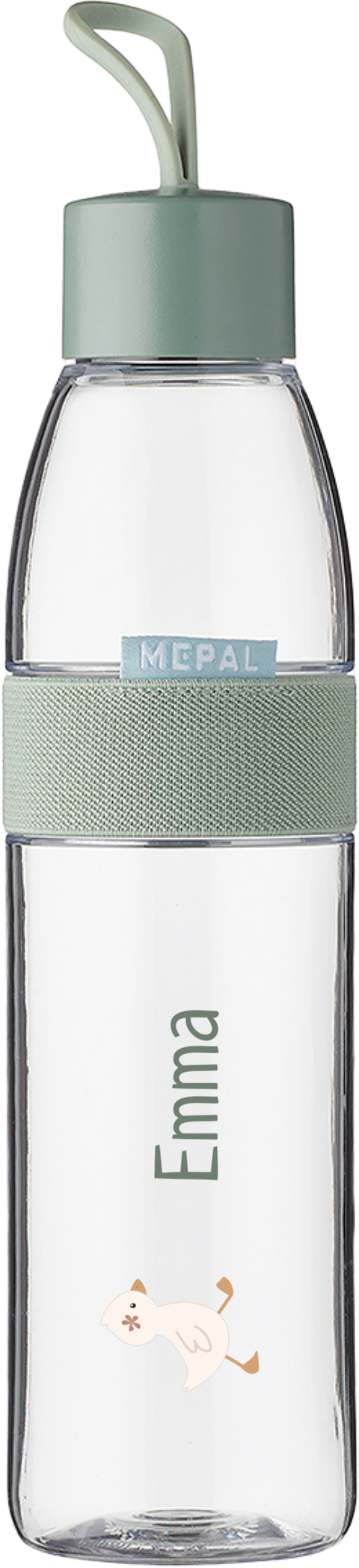 Mepal Ellipse waterfles met gans, bloem en naam