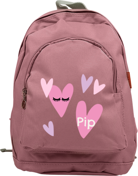 Lieve rugzak Junior met hartjes en naam