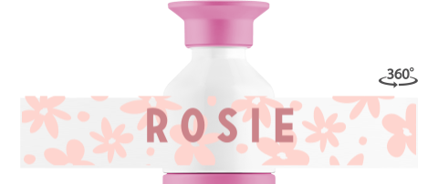 Dopper thermosfles met naam en bloemen