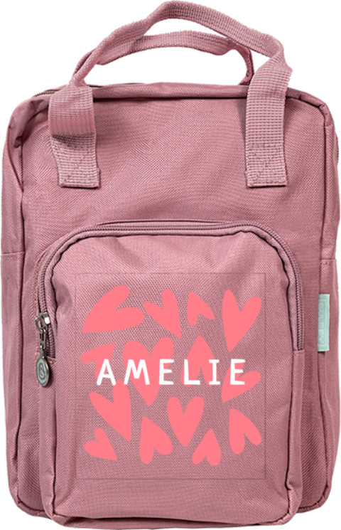 Lieve rugzak classic met hartjes en naam