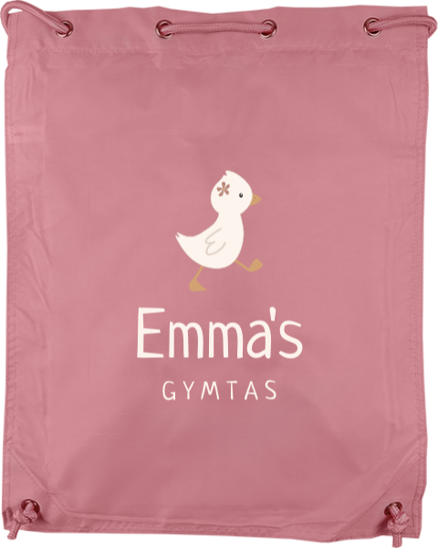 Gymtas met lief gansje en naam