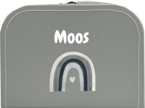 Speelgoedkoffertje met regenboog en naam