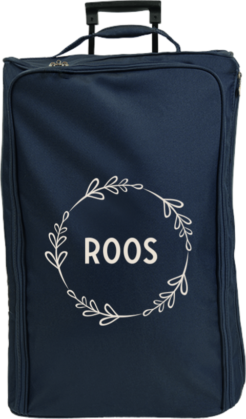 Reistrolley XL met naam en krans van takjes