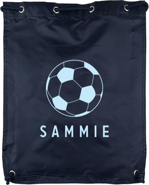 Gymtas met voetbal en naam