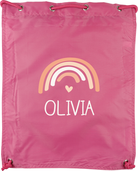 Gymtas met regenboog en naam