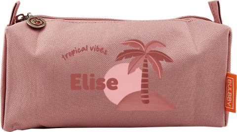Etui tropical vibes met naam en palmboom
