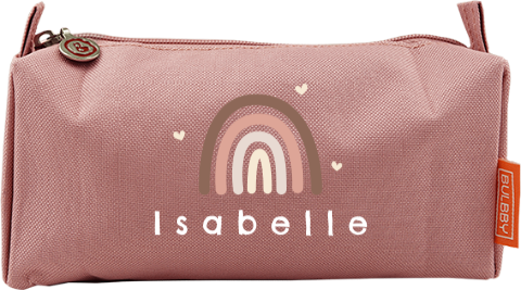 Etui met naam en regenboog
