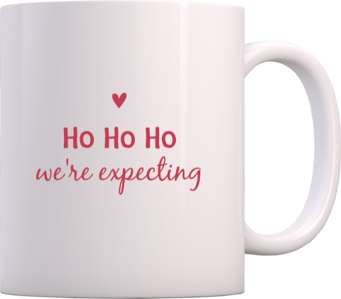 Zwangerschapsaankondiging kerstmok met hartje