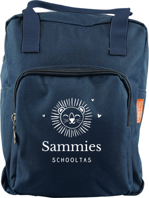 Rugtas Classic met leeuwenhoofd en naam