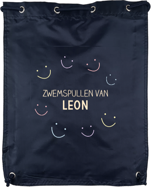 Vrolijke gymtas met smileys en naam