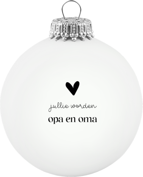 Kerstbal van glas aankondiging zwangerschap voor opa en oma