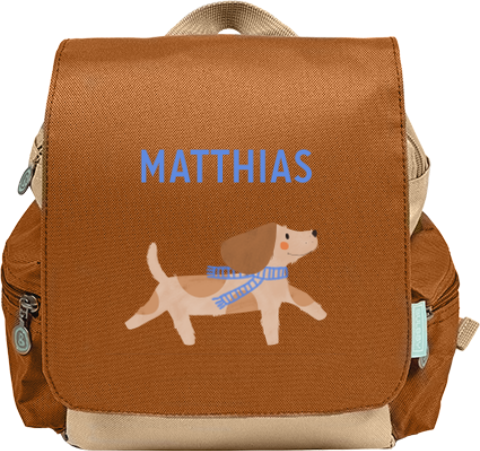 Lieve rugzak adventure met naam en hondje