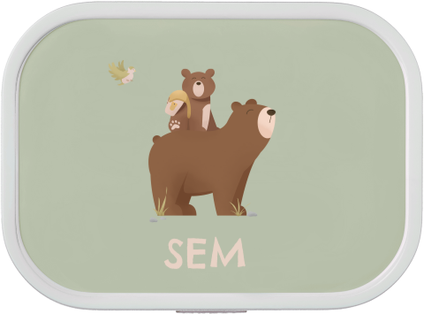 Mepal lunchbox Campus met naam en beertjes