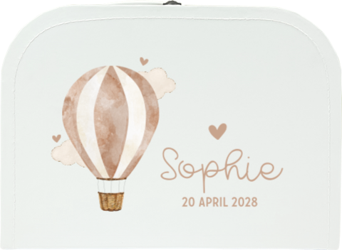 Kinderkoffertje met luchtballon en naam