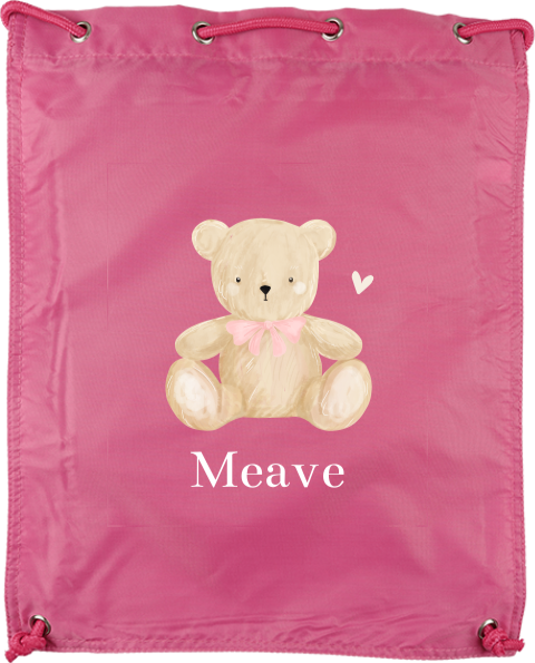 Schattige gymtas met naam en teddybeertje