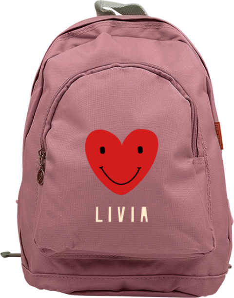 Rugzak Junior met hartjesgezicht en naam