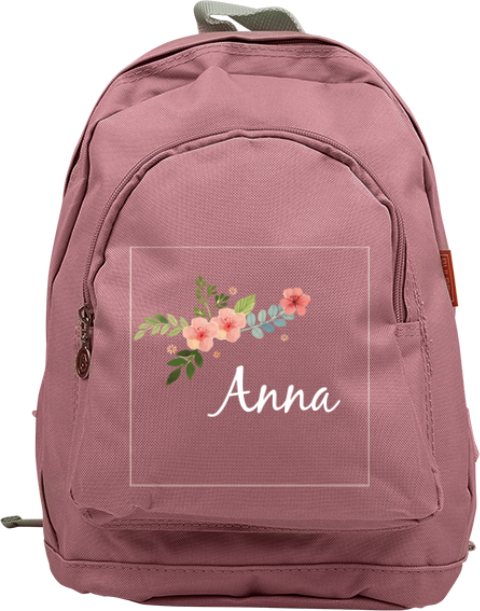 Junior rugzak met bloemen en naam