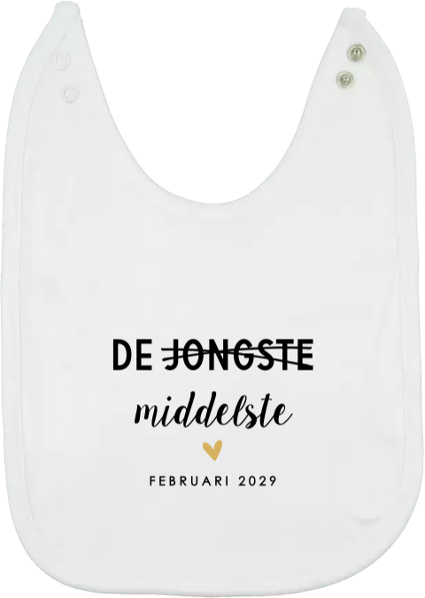 Zwangerschapsaankondiging slabbetje met tekst en datum