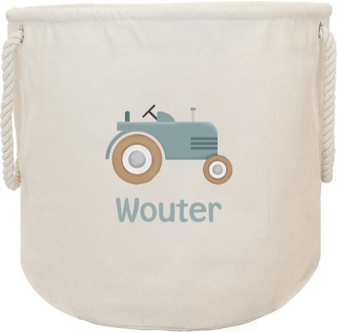 Kraammand met naam en tractor