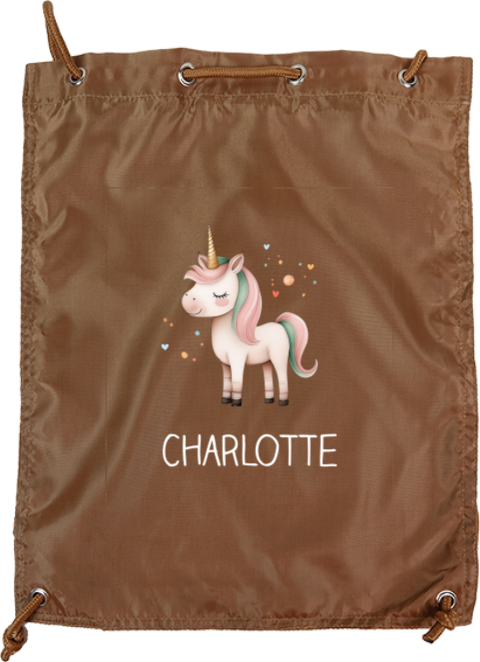 Gymtasje met eenhoorn en naam