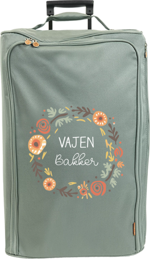 Reistrolley XL met naam en bloemencirkel