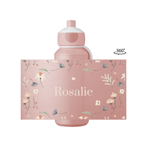Mepal pop-up drinkfles Campus rondom bedrukt met veldbloemen