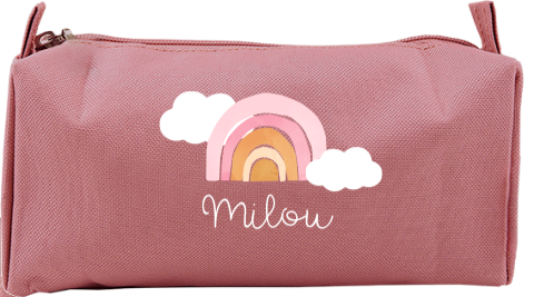 Lieve etui met regenboog en naam