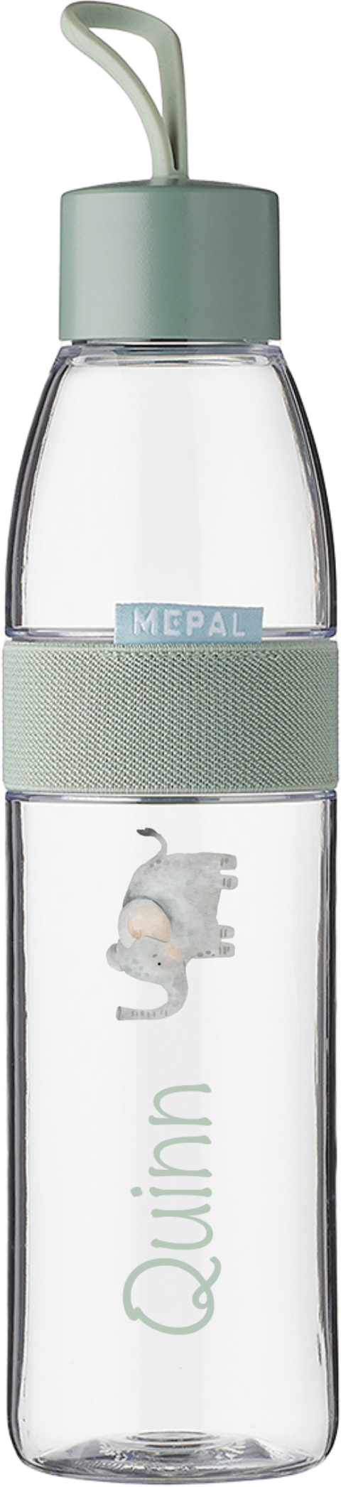 Mepal waterfles Ellipse nordic sage met naam en olifant